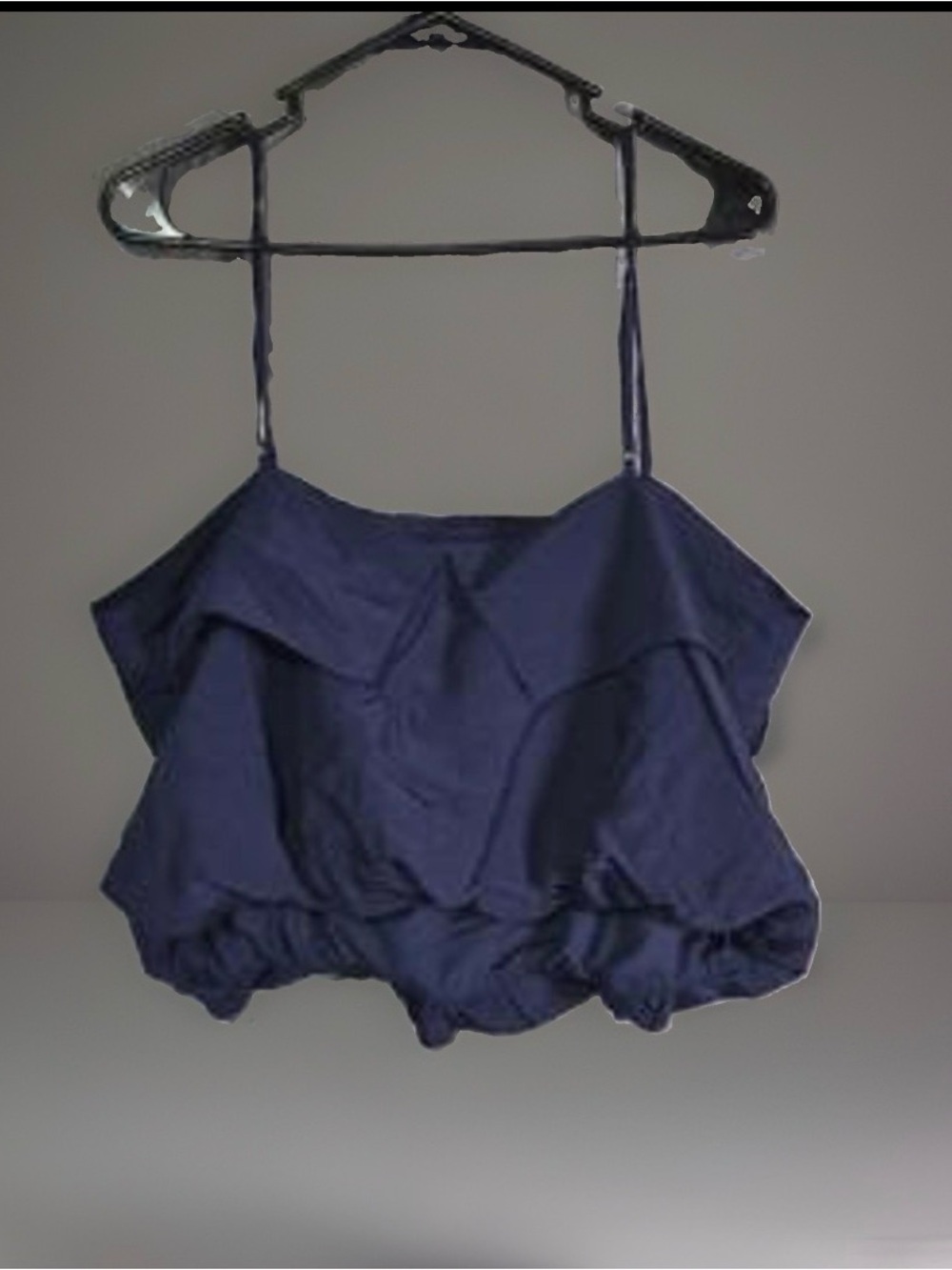 a new day Navy Blue Women's Ruffled Bubble Crop Top